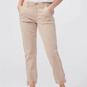 Paige Mayslie Jogger Vintage‎ White Oak Ankle Zip Mid Rise Straight Women's 27